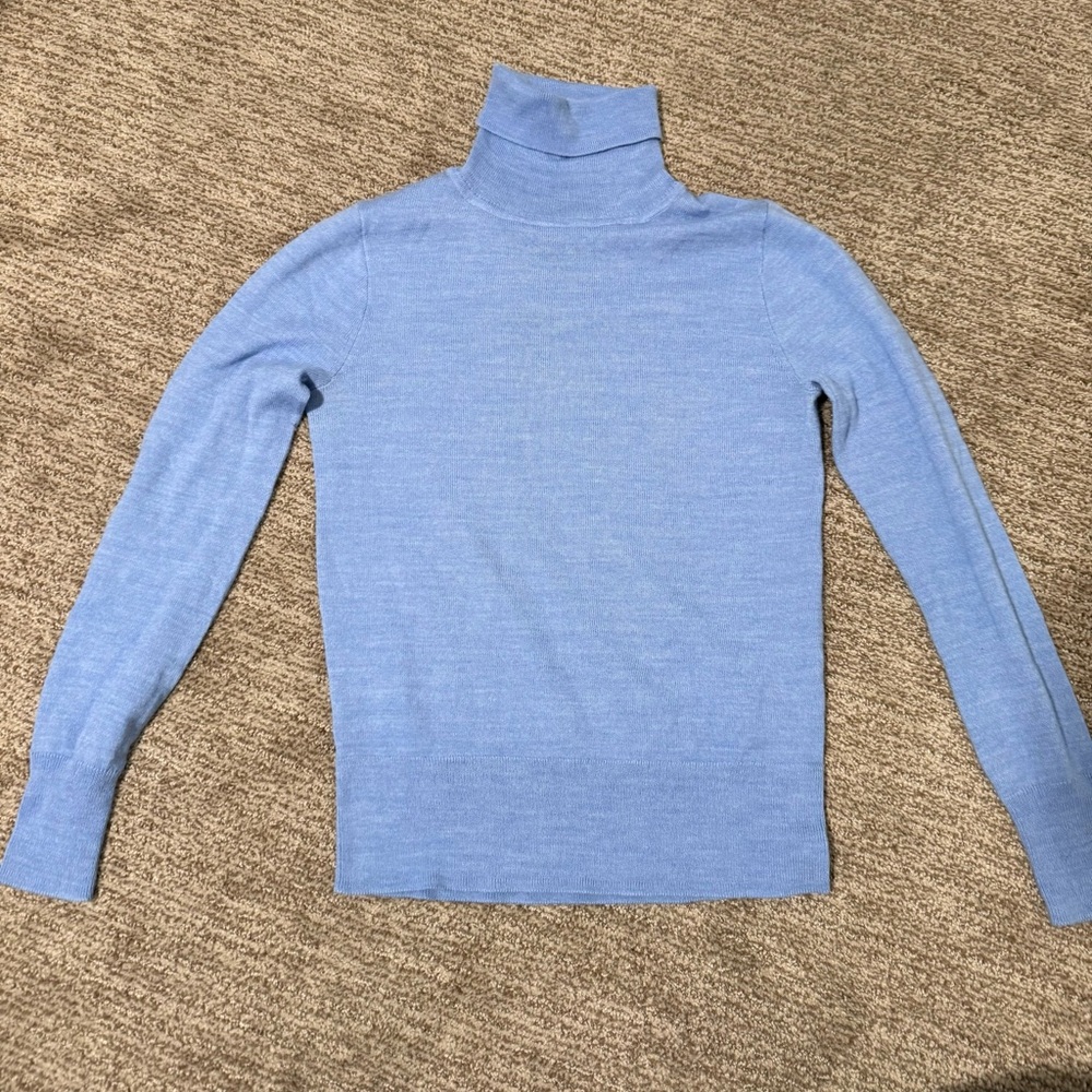 J. Crew Light Blue Turtleneck Sweater